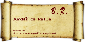 Burdács Rella névjegykártya